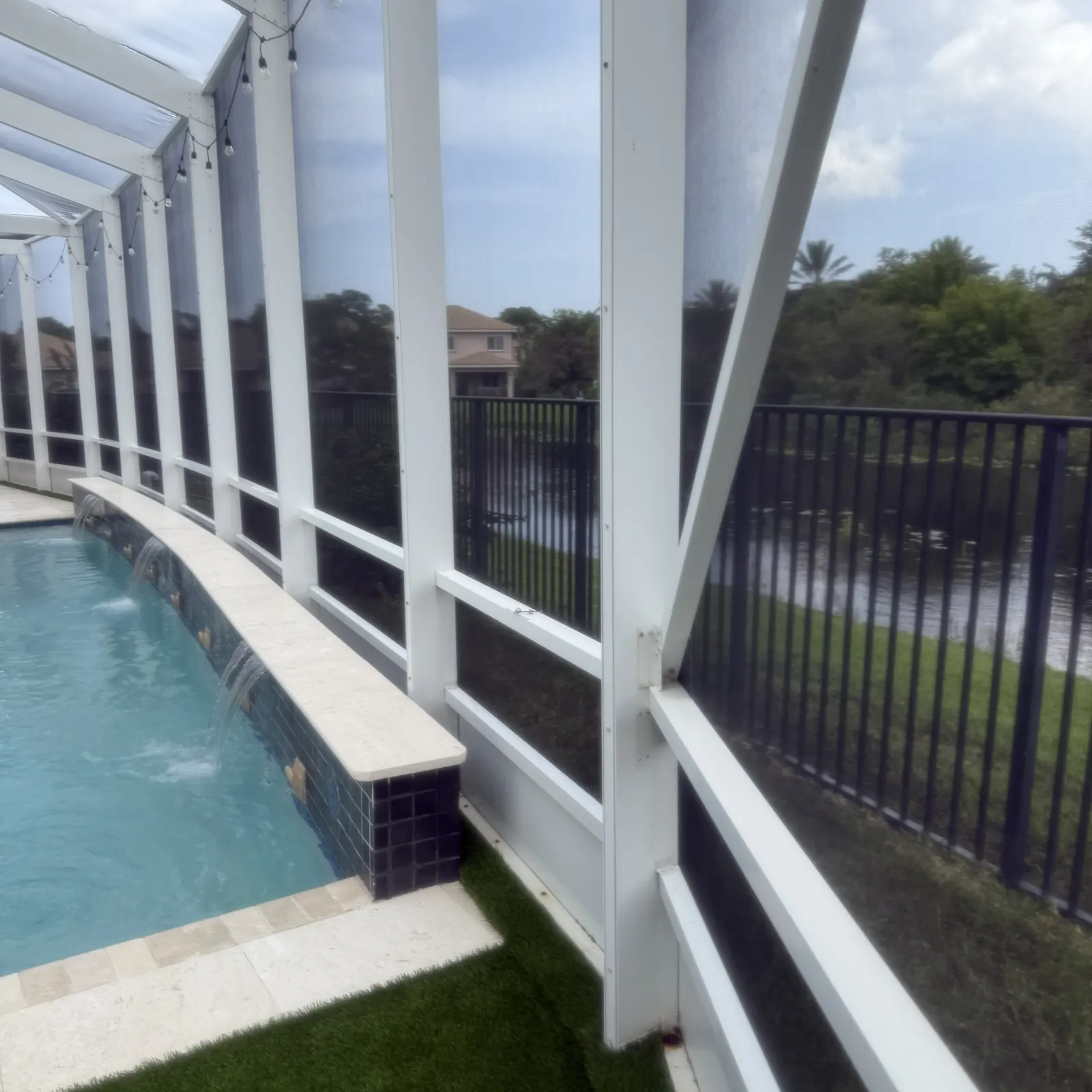 Pure Flow Soft Wash lanai & screen cleaning service project in Florida